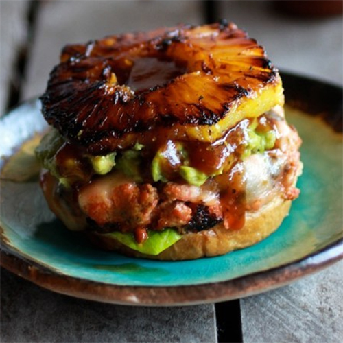 BBQ Salmon Burgers with Coconut Caramelised Pineapple and Home Made BBQ ...