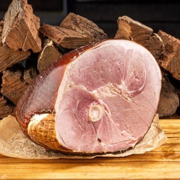 WOOD SMOKED HALF HAM - RUMP END - FREE RANGE - 5KG - GLUTEN FREE