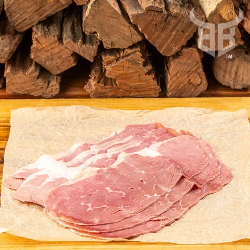 SLICED CORNED SILVERSIDE - HOUSE MADE - FREE RANGE